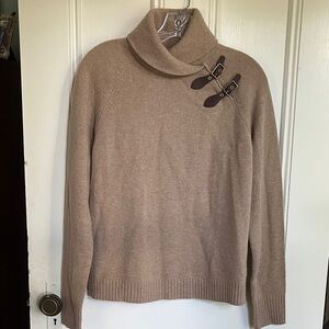 Ralph Lauren Lambswool Cowl Neck Sweater with Buckle Details